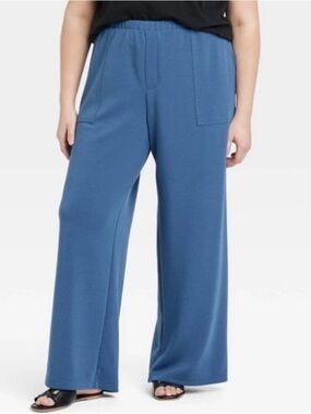 Womens Mid-Rise Sandwash Pull-On Knit Leisure Utility Pants - A New Day - L